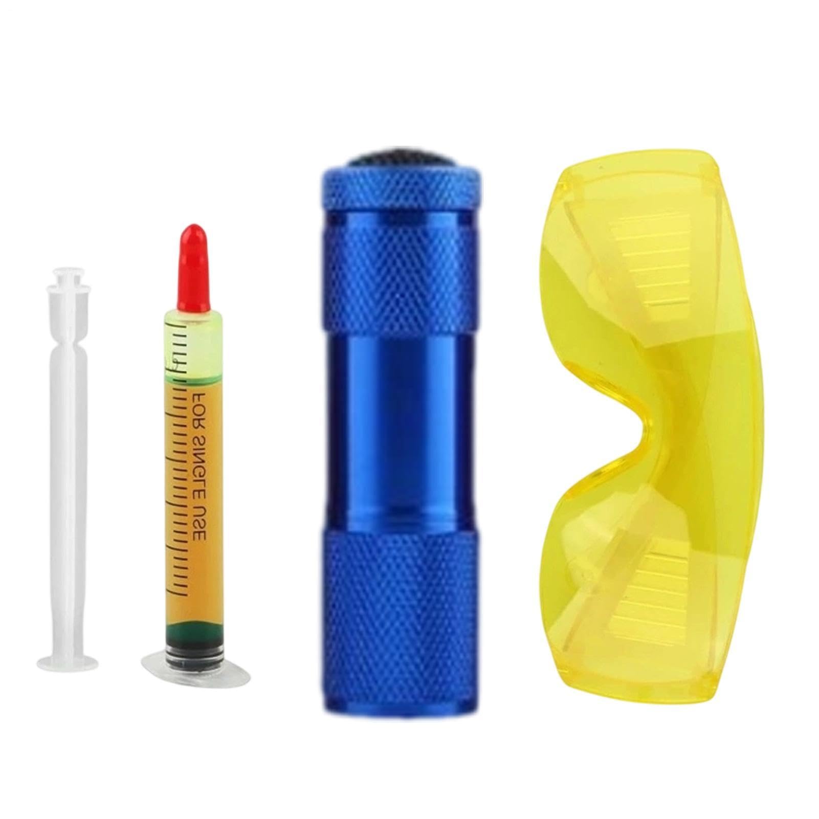 Kit rilevamento perdite UV - Tracciatore protettivo accurato con torcia, rilevatore di refrigerante CA, controllo motore automobilistico, ricerca di raffreddamento | Rilevatore di perdite CA p