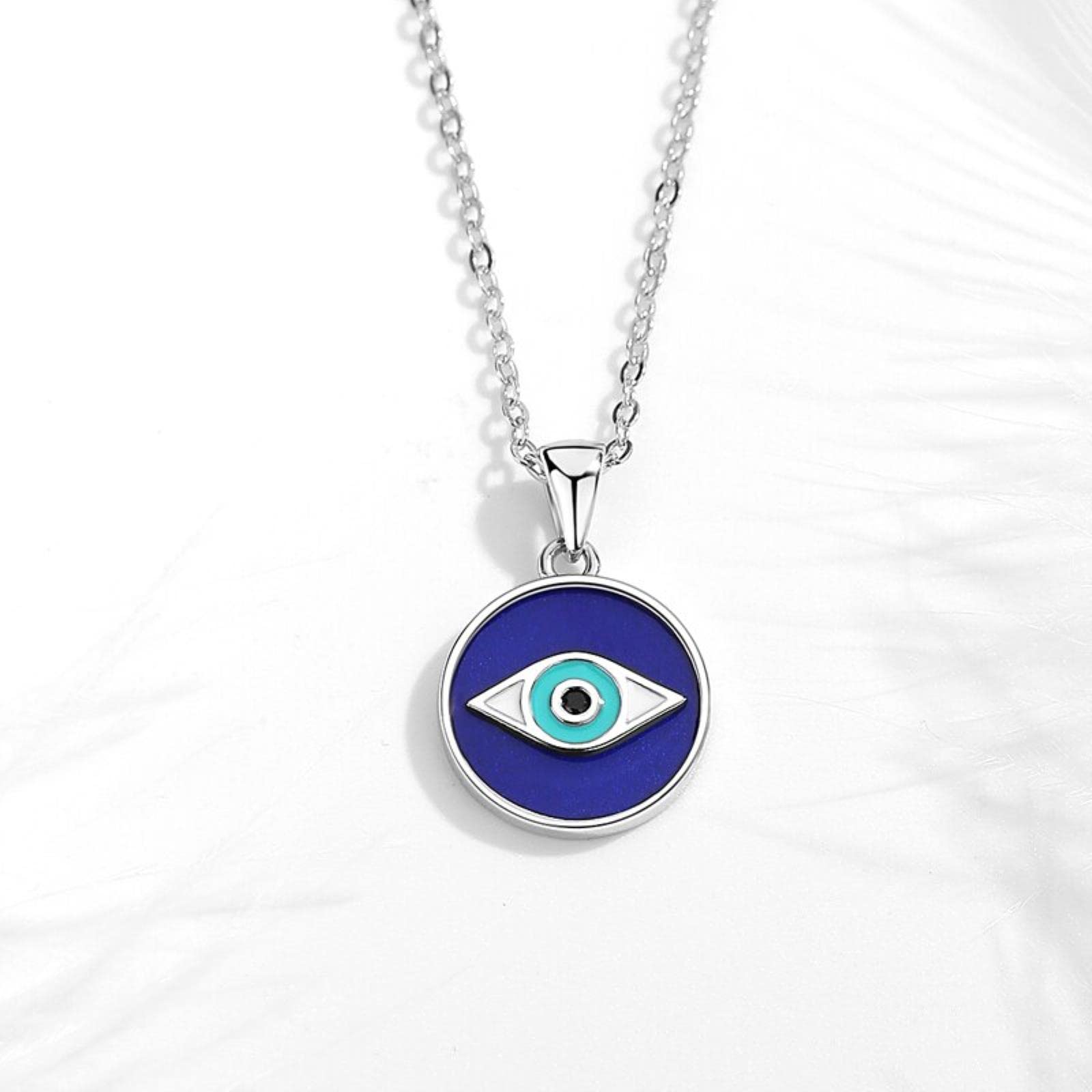 Collares de Plata de Ley 925 de la Suerte del Mal de Ojo para Mujer con circonita cúbica de Cristal, Collar de Cz de Ojo Azul, joyería turca