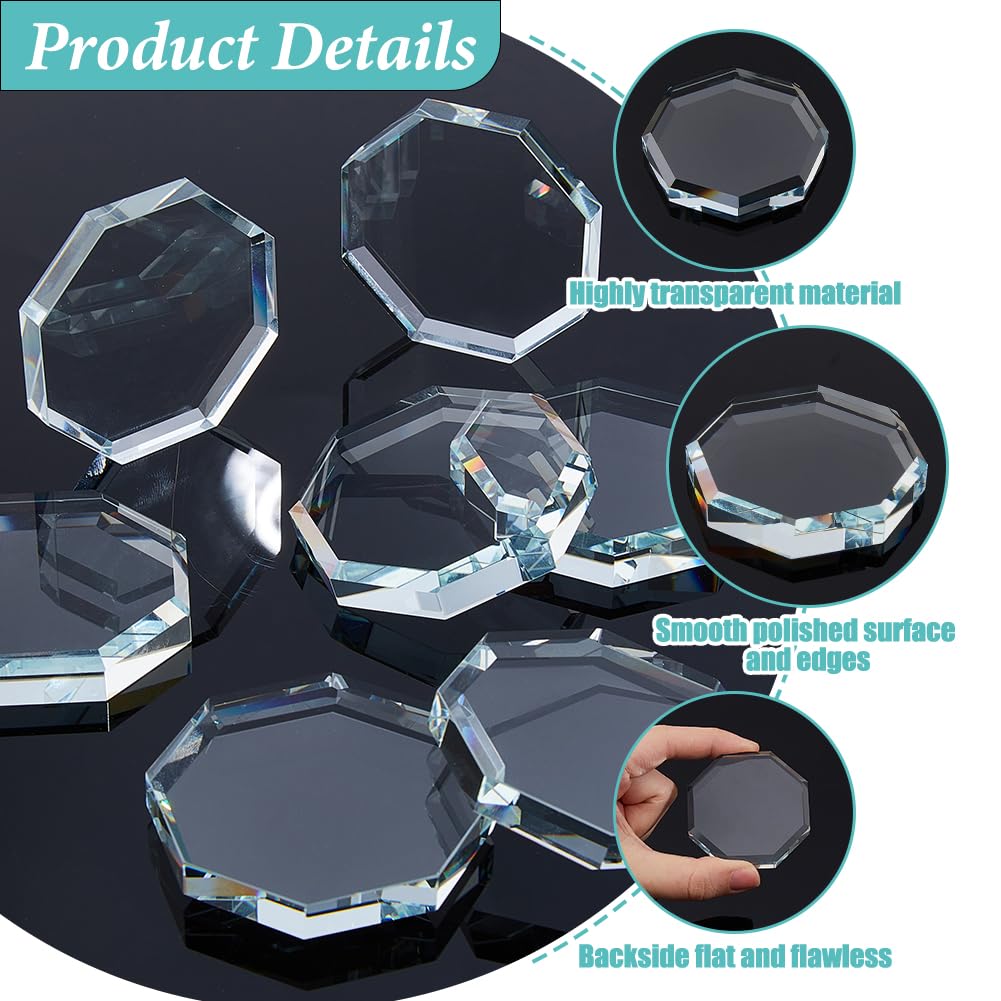DICOSMETIC 10Pcs Glass Pattern Weights Cloth Sewing Weights 5.55x1cm Small Clear Paper Weight Glass Sewing Accessories for Dressmaking, Pattern Making and Sample Cutting, Octagon - Image 4