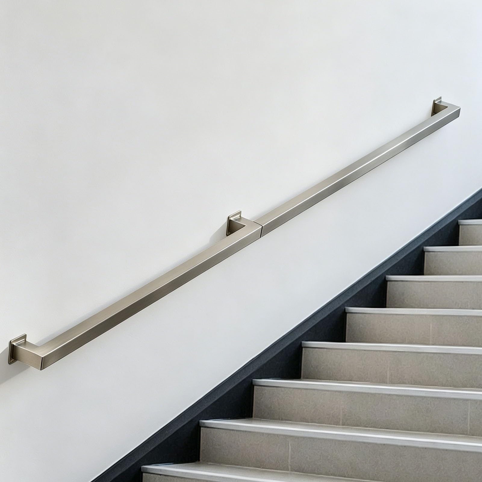 Junvstor Handrails for Stairs, 120cm 3M 420cm Stair Handrail for Indoor Outdoor, Safety Wall Mounted Hand Rails Non-Slip Industrial Wrought Iron Banister Handrail for Loft Corridor(13ft/390cm)