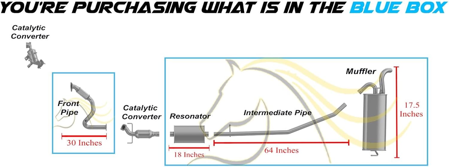 Exhaust Front Pipe Resonator Pipe Muffler Kit Compatible for 2015-2019 Chevy Trax 1.4L | Stainless Steel | Northeastern Exhaust | Free Gaskets and Clamps Included | Automotive Replacement Part