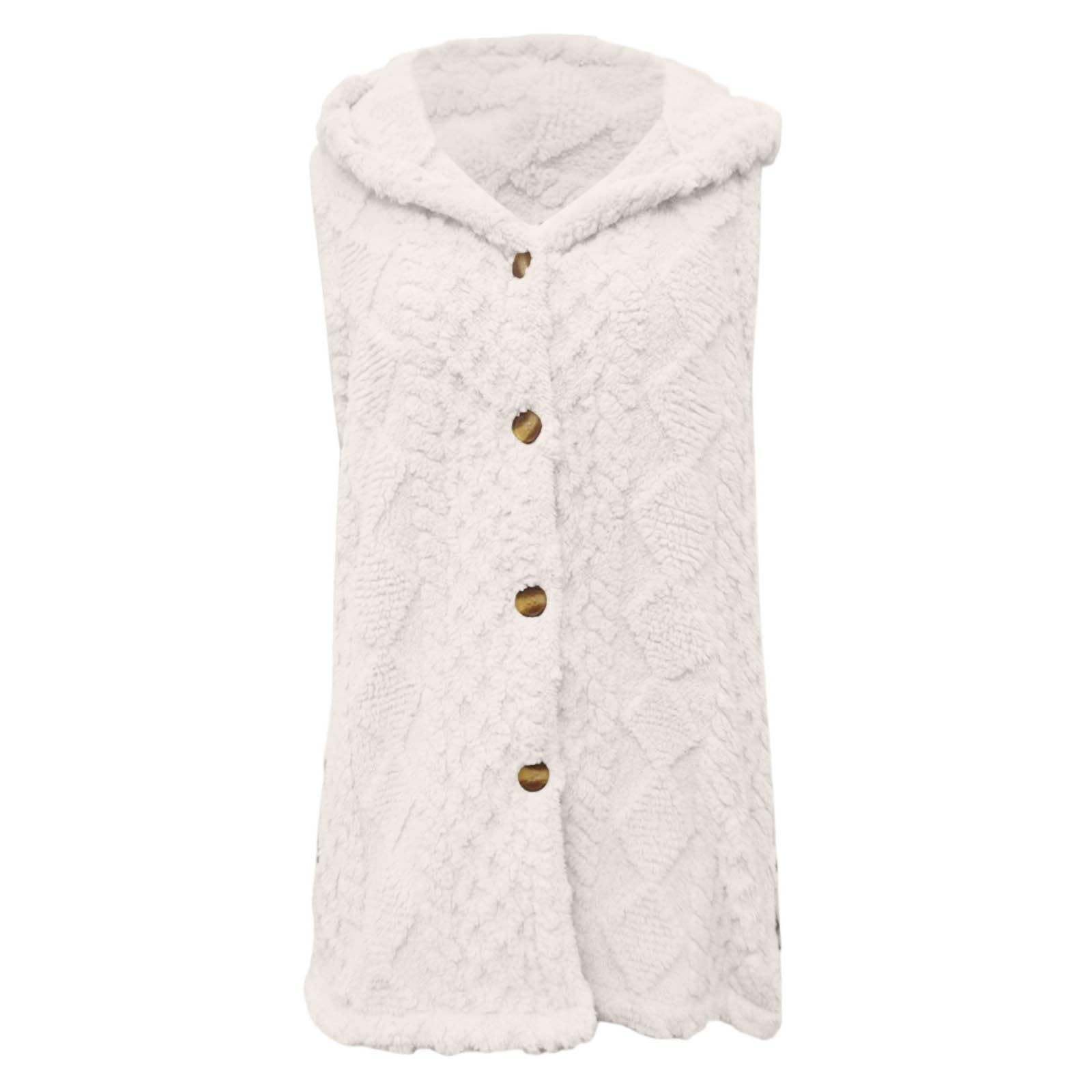 Chaqueta tipo cárdigan reversible de polar con capucha y cremallera frontal, suave, para otoño e invierno, informal.