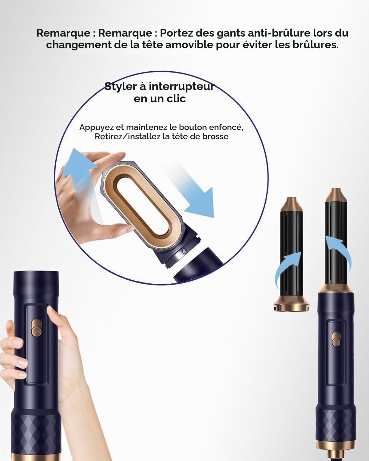 Sèche Cheveux 6 en 1, Brosse Soufflante Brushing avec Hair Dryer Brush, Boucleur a Cheveux Automatique, Lisseur cheveux, Airbrush Hair Styler, Airstyler Cadeaux Set pour Femmes Styling