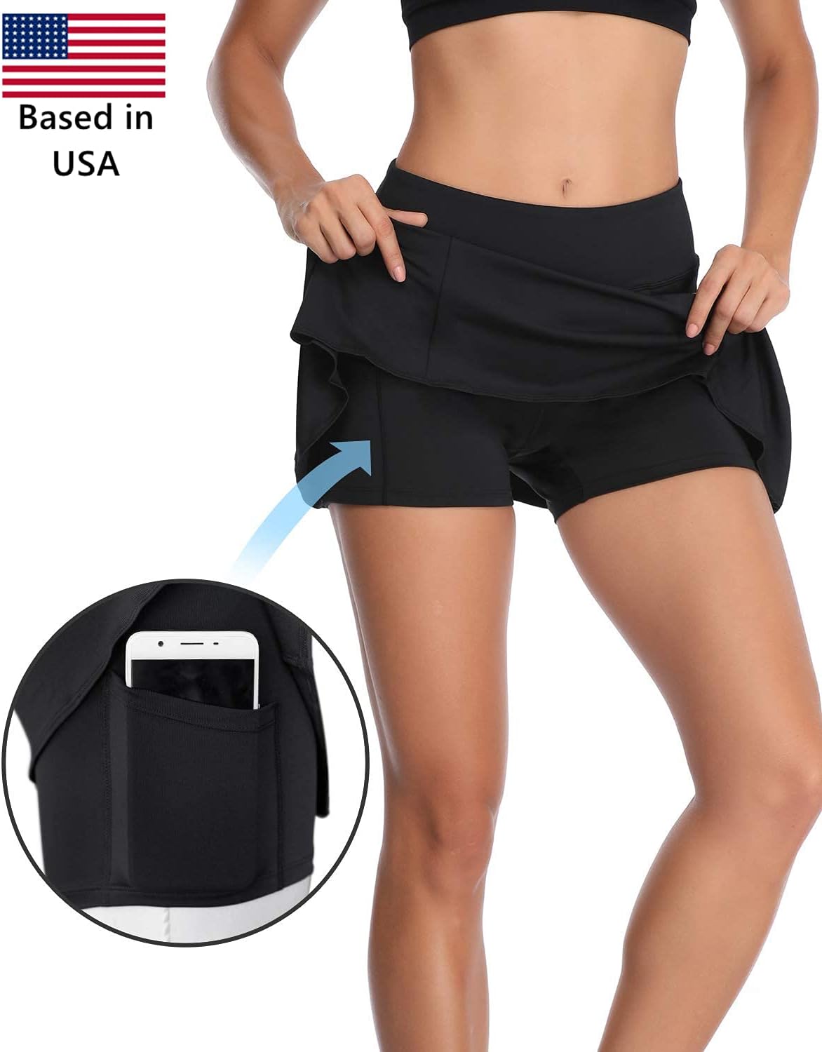 Womens Tennis Skirt Pleated Workout Golf Skirts with Pockets Lightweight Skorts for Tennis Golf Running Yoga - Image 3