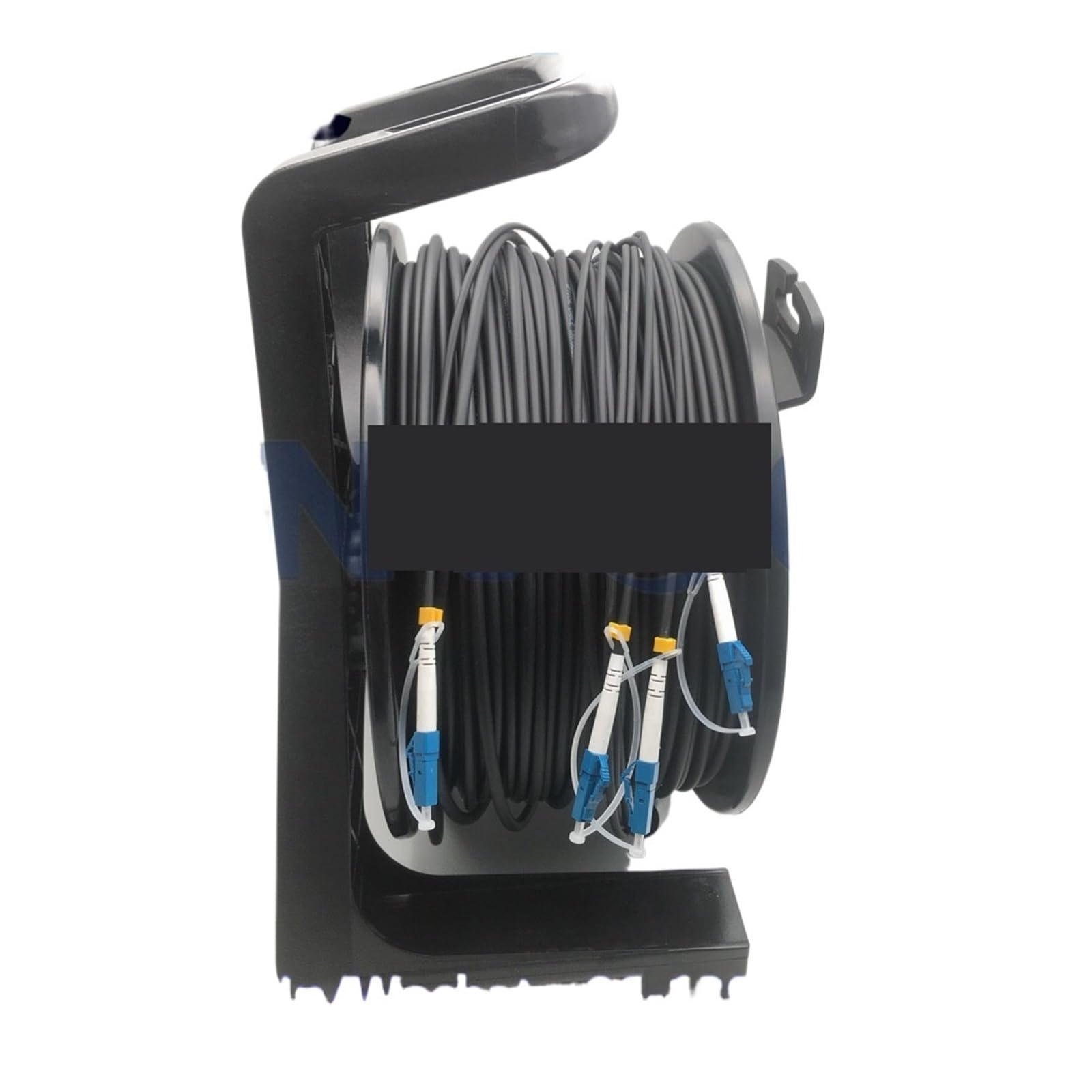 Enrouleur de câble Enrouleur de câble tactique 4C SM 50 m monomode, portable et déployable sur le terrain, 4 fibres optiques TPU, tambour d'enroulement PCD235 avec connecteur LC(Grey)