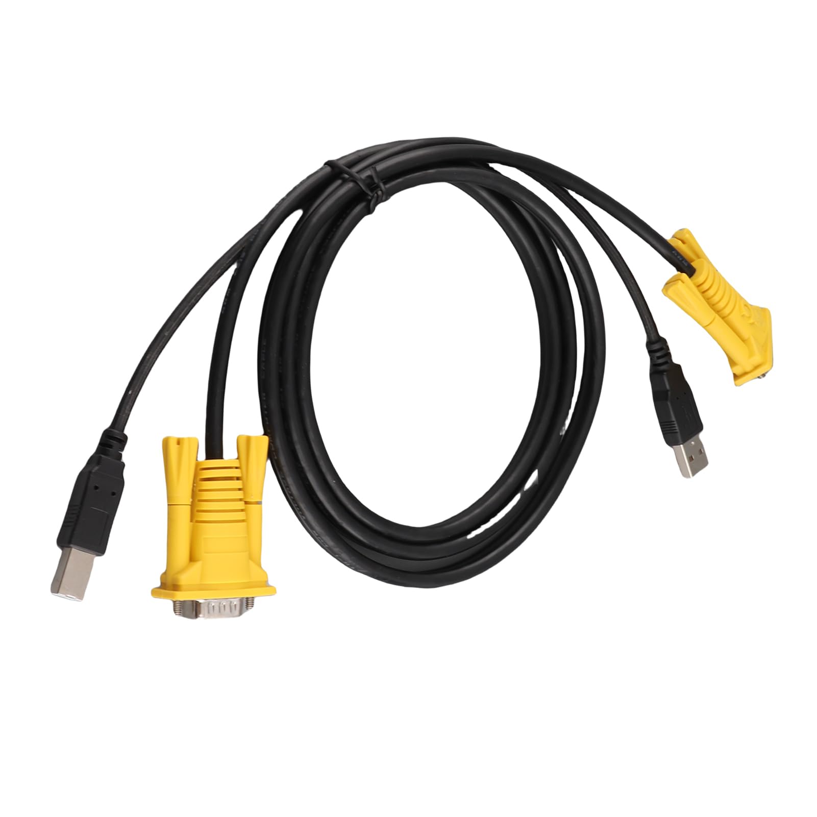 Câble KVM USB Pratique de 1,5 M avec Connecteurs VGA et USB, Idéal pour la Connexion PC, Matériau PVC, Indispensable pour Les Utilisateurs de Commutateurs KVM