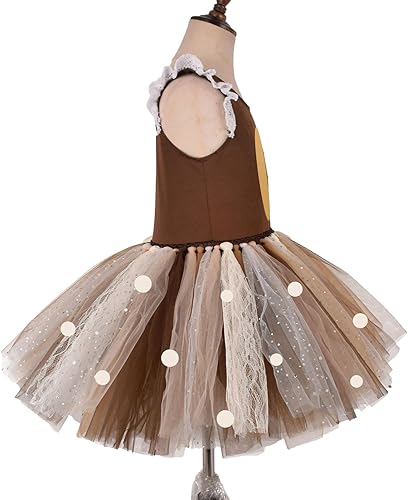 Miniatura 2 de Disfraz de tutú de princesa con ciervos y ciervos de Navidad para niños y niñas, con diadema de cuernos