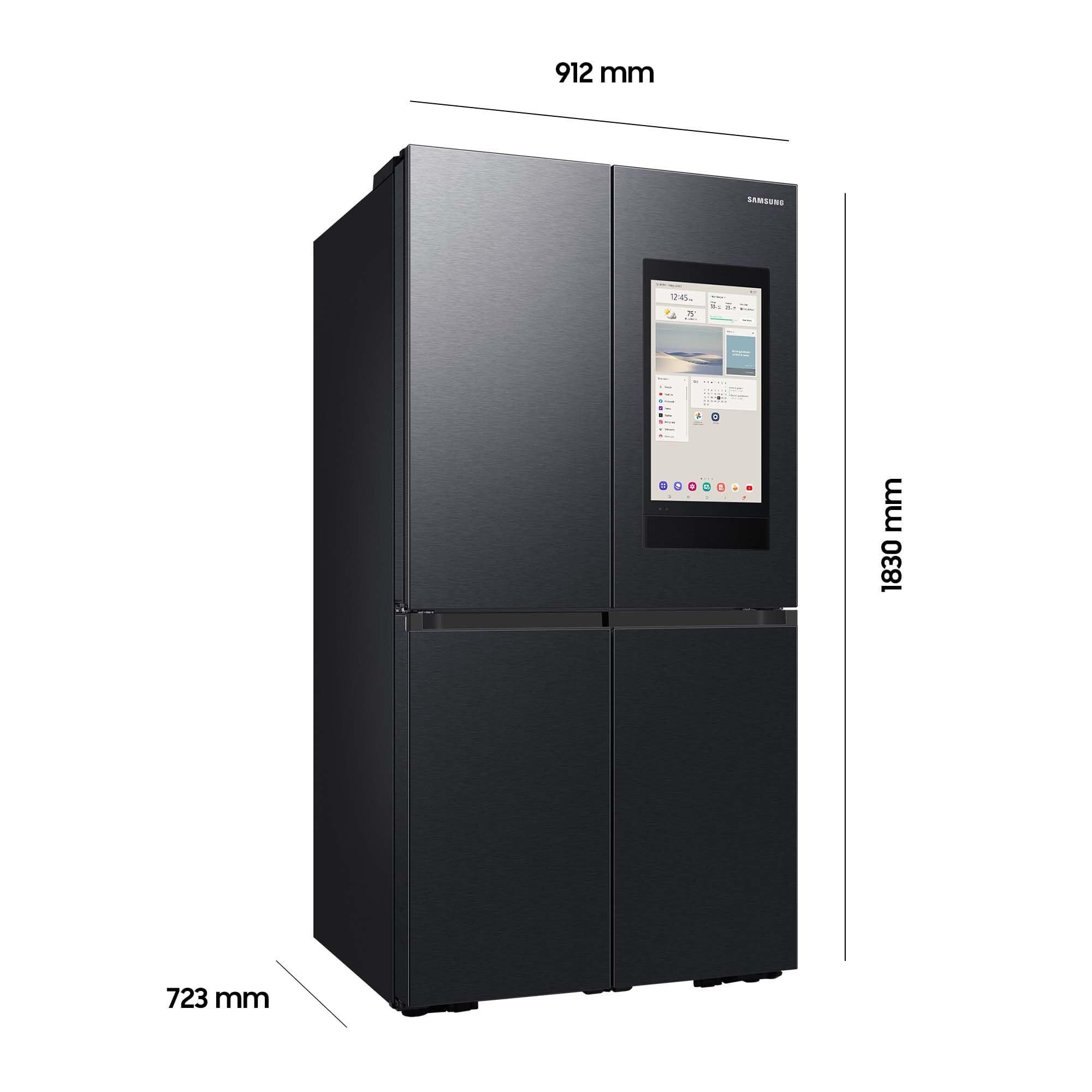 Samsung RF65DG9H0EB1EF Family Hub French-Door-Kühlschrank 183 cm 636 l AI Food Manager SmartThings AI Energy Mode Premium Black Steel