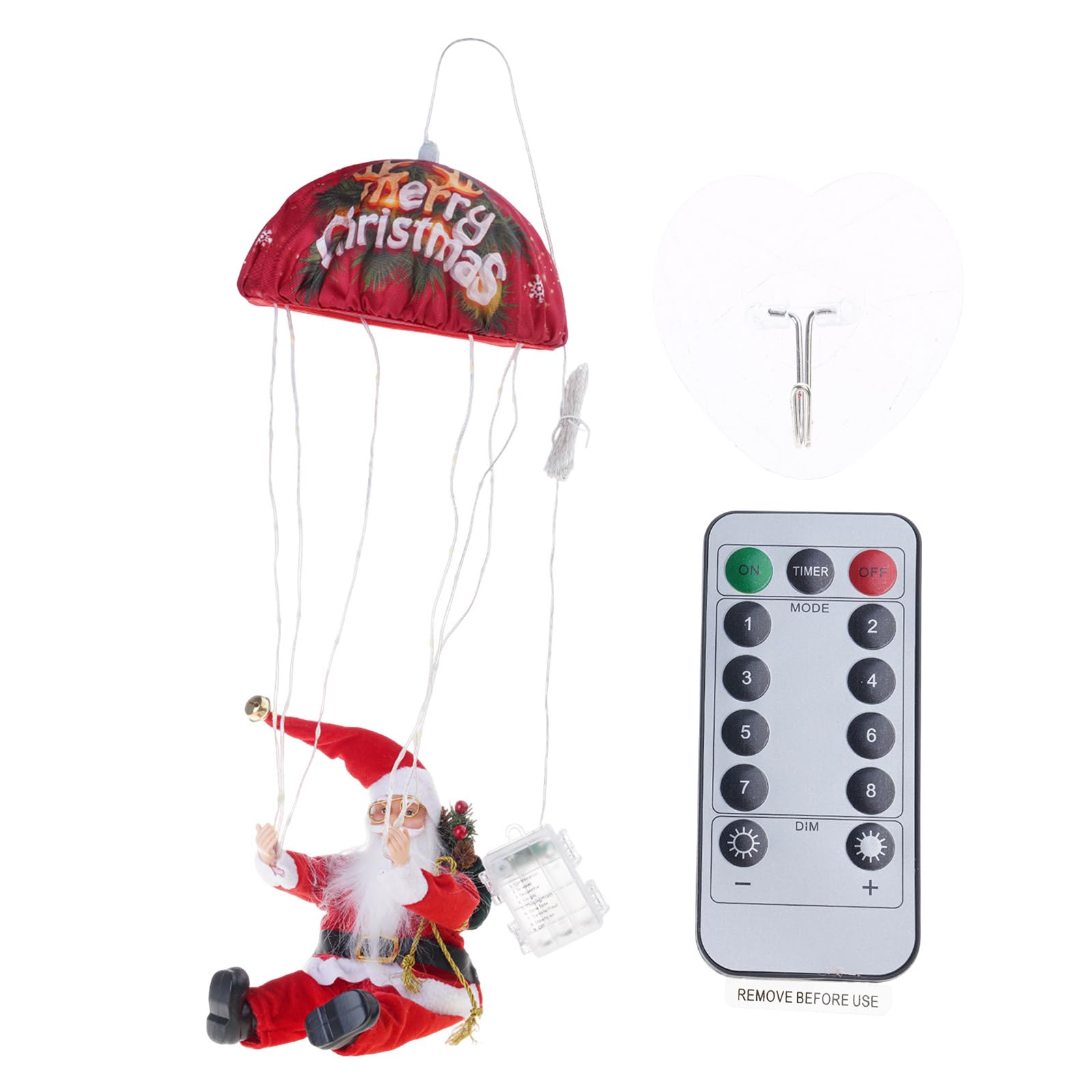 Buxuaaaa Christmas Lighted Santa Parachutes Decoration Featuring LEDs and Any Weather Resistant Designs Christmas Window Porch Decoration
