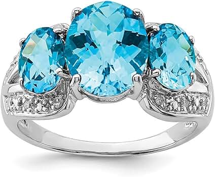 スターリングシルバーブルーとホワイトダイヤモンドツイストペンダントネックレス、18 inch　並行輸入品