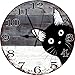 PaBoe Cute Cat Wall Clocks Battery Operated Silent Non-Ticking,Vintage Round Clock Decorative for Home Kitchen Living Room Office Bathroom Bedroom(10 Inch)