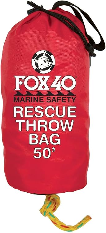 Fox 40 Rescue Throw Bag, 50 Feet of Rope, Red