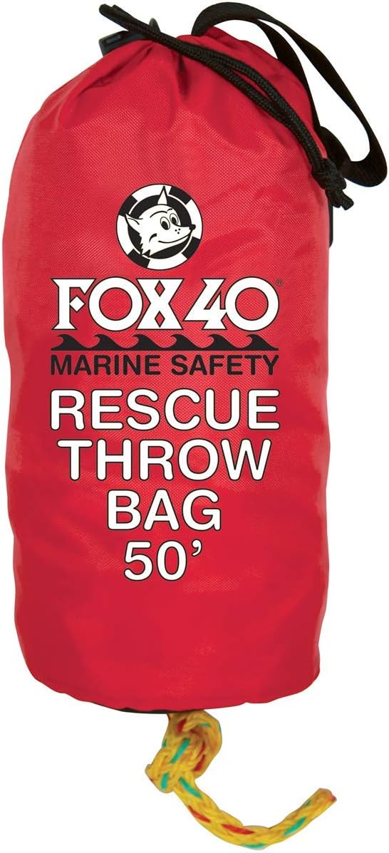 Fox 40 Rescue Throw Bag, 50 Feet of Rope, Red