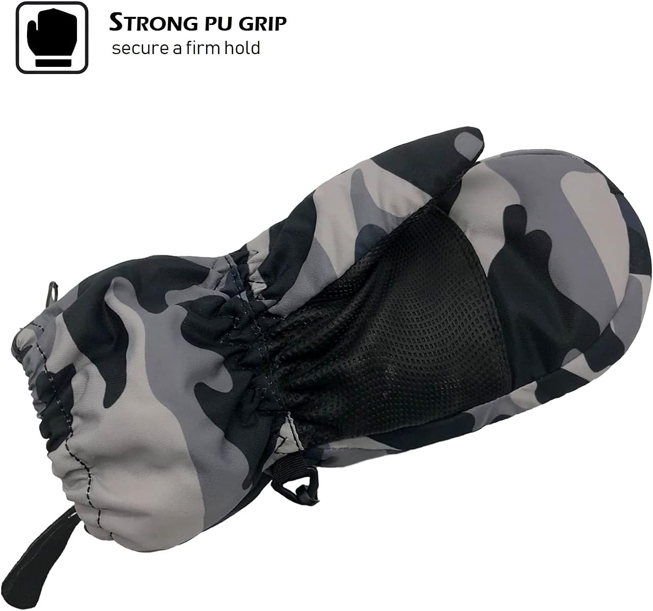 HIGHCAMP Kids Winter Waterproof Ski Snow Mittens Warm with Zipper for Toddler Boys Girls : Clothing, Shoes & Jewelry