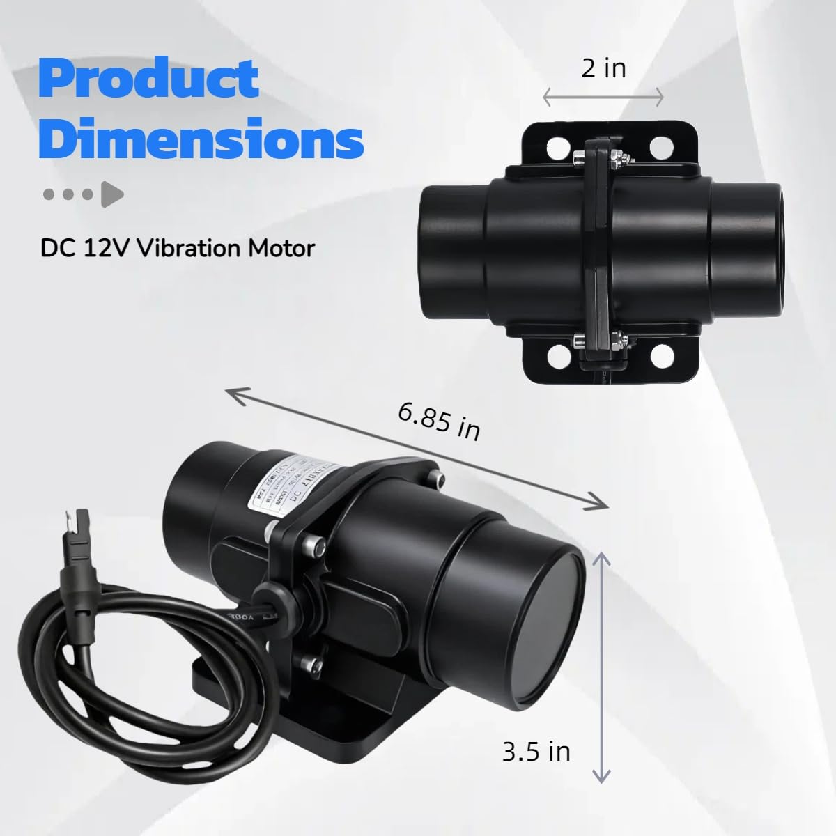 200LBS 12VDC Vibrator Vibration Motor for Salt Sand Spreader & Concrete Mixer, High Speed 4500RPM with Mounting Screws