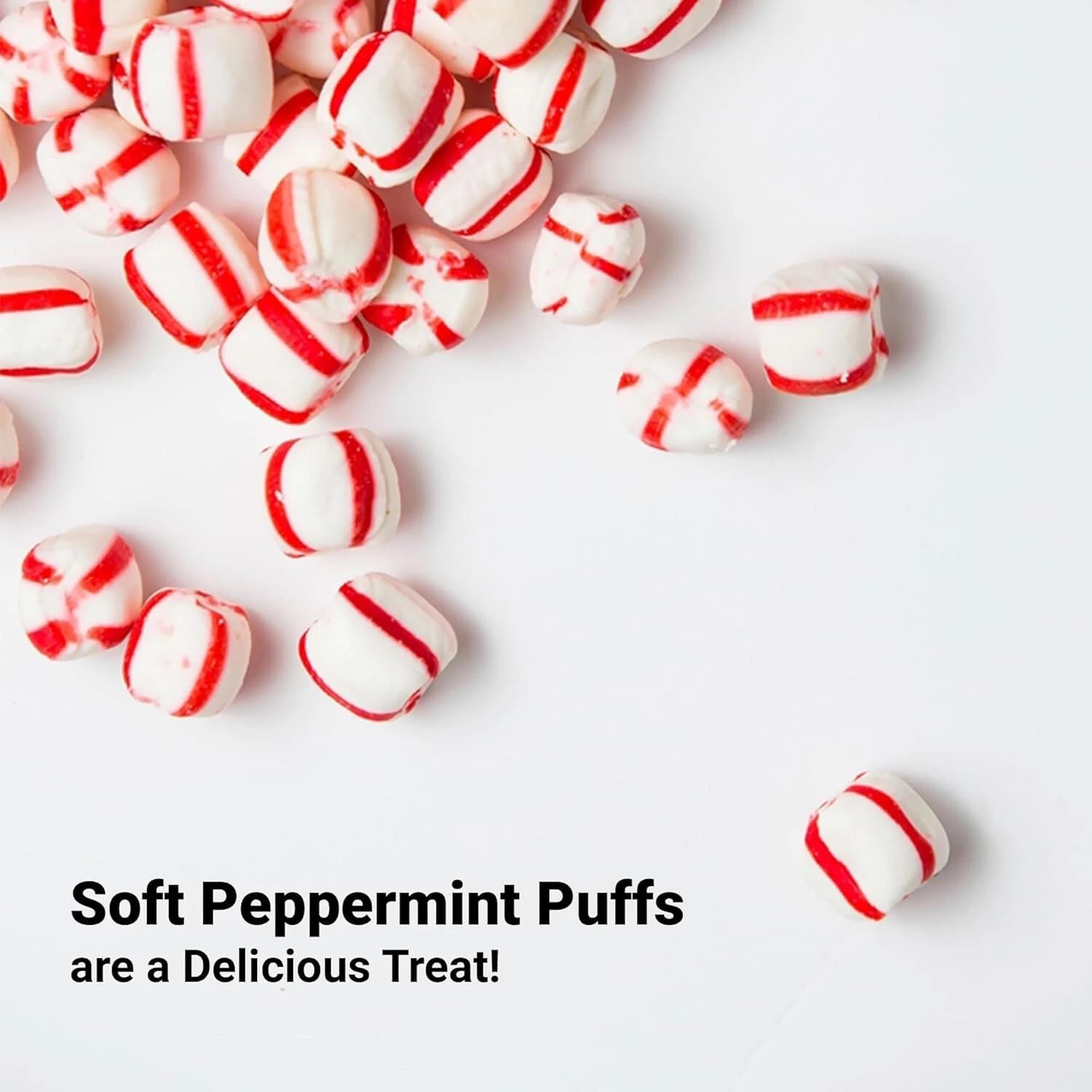 Soft Mint Peppermint Flavored Puffs | Refreshing Mints - Approx. 400 Pieces Individually Wrapped | Bulk & Delicious Hard Candy | Great for Christmas & Any Occasion! (5 Pounds)