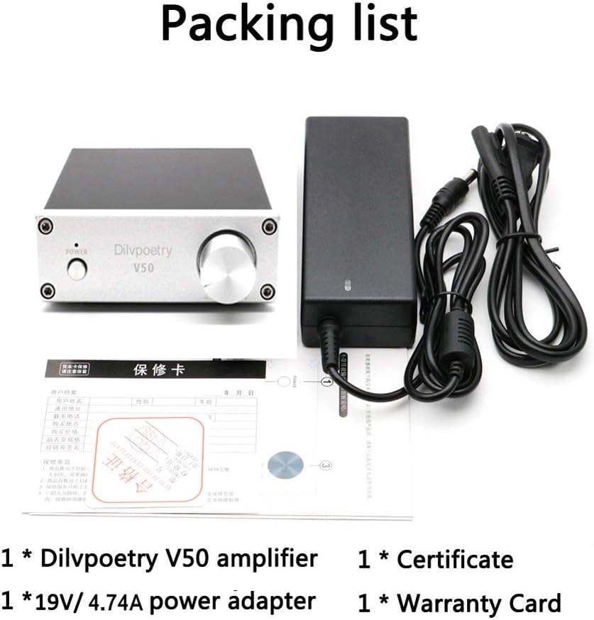 Blасk Frіdау - 40% оƒƒ Dilvpoetry V50 HiFi Stereo Amp TPA3116D2 2 Channel Stereo Audio Amplifier 50W x 50W Mini Integrated Amp(Silver)