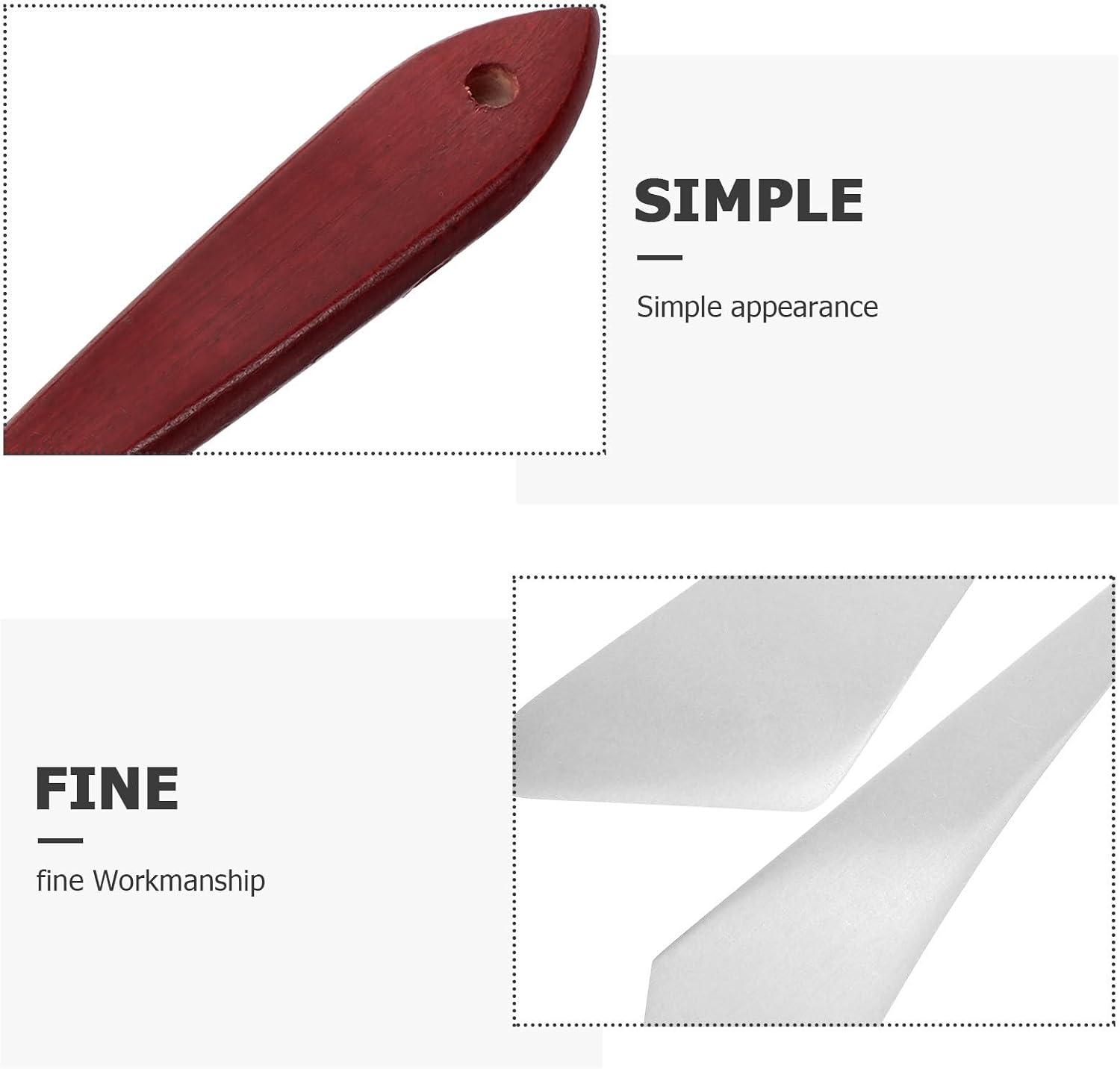 Lurrose 6pcs Metal Painting Spatula with Wooden Handles Pigment Mixing Scrapers for Oil and Acrylic Canvas Artist Palette Knives for Texture and Color Blending Versatile Art Craft Tools