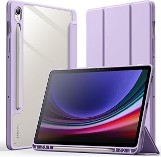 حافظة لجهاز جالكسي تاب S9 FE 5G 10.9 انش / تاب S9 11 انش 2023 / تاب S10 2024، غطاء خلفي صلب نحيف واقي لجهاز جالكسي تاب S9 FE/S9 (SM-X510/X710) - جرافيت (لافندر)