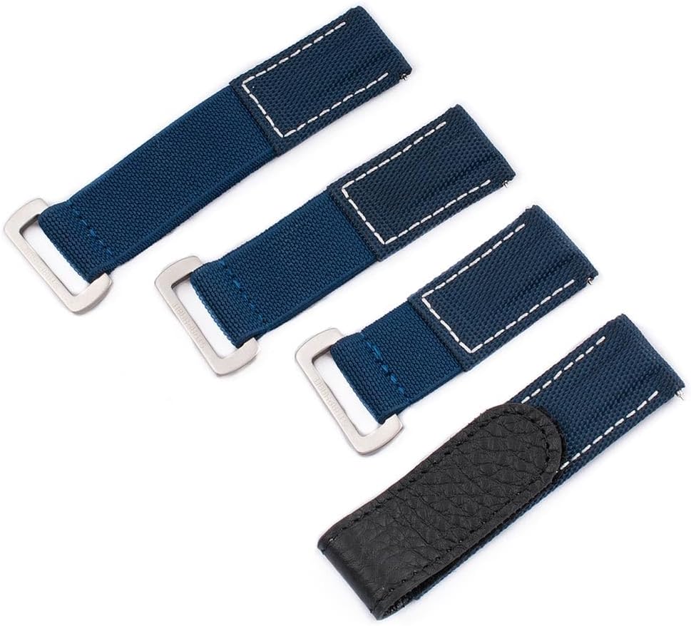 StrapHabit Hook and Loop Elastic Watch Strap - 3 Sizes for small and large wrists - Nylon Quick Release Band for men and women 18mm 19mm 20mm 21mm 22mm