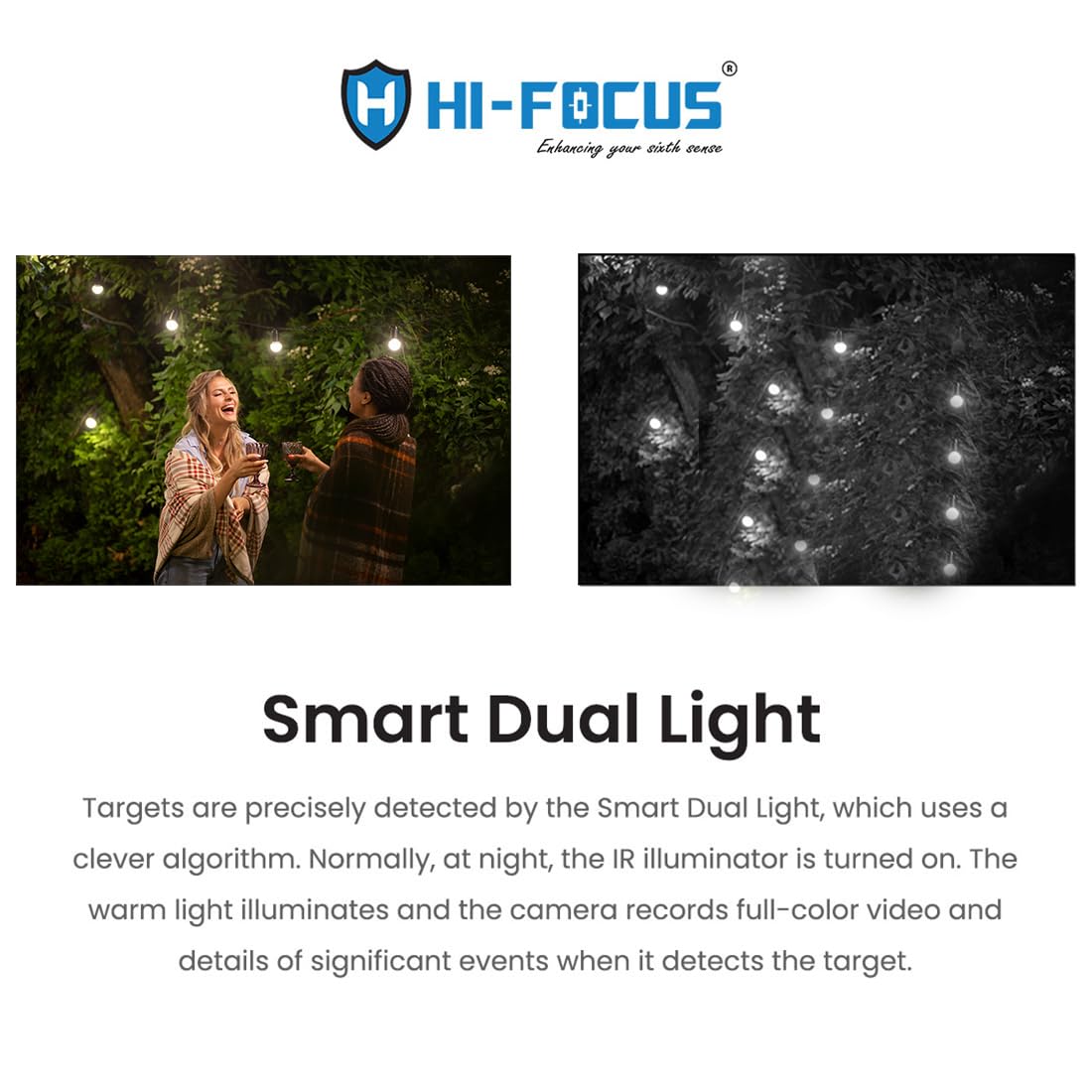 HIFOCUS Cámara de bombilla WiFi PT de 3 MP para exteriores, fácil instalación en soporte, luz dual inteligente, audio bidireccional, conexión inalámbrica, cámara de seguridad panorámica e inclinable