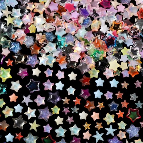 COOSLIM Stars Nail Art Charms, 3D Clear Five-Pointed Star Nail Glitter Designs, Pentagram Nail Art Rhinestone, Resin Star Nail Diamond Gems Supplies for Women Manicure, DIY Jewelry Making Crafts 1