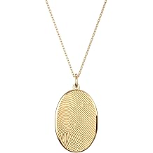 CAITLYNMINIMALIST 18K Gold Plated Sterling Silver Custom Personalized Fingerprint Commemorative Friendship Necklace Memorial Jewlery Gift for Women