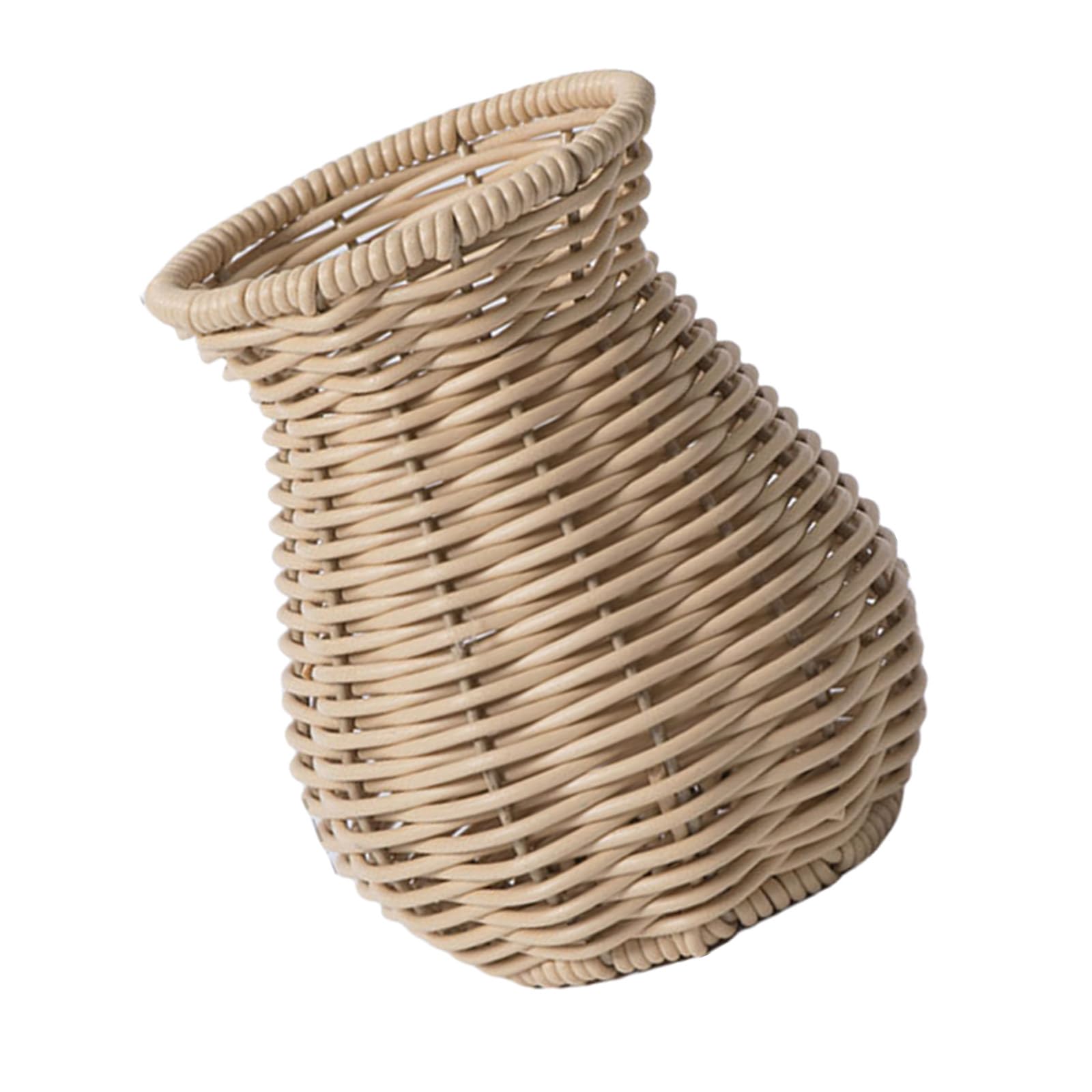 Ksikdeg Jarrón decorativo de ratán tejido decorativo para flores secas, hogar y oficina, durabilidad e impermeable