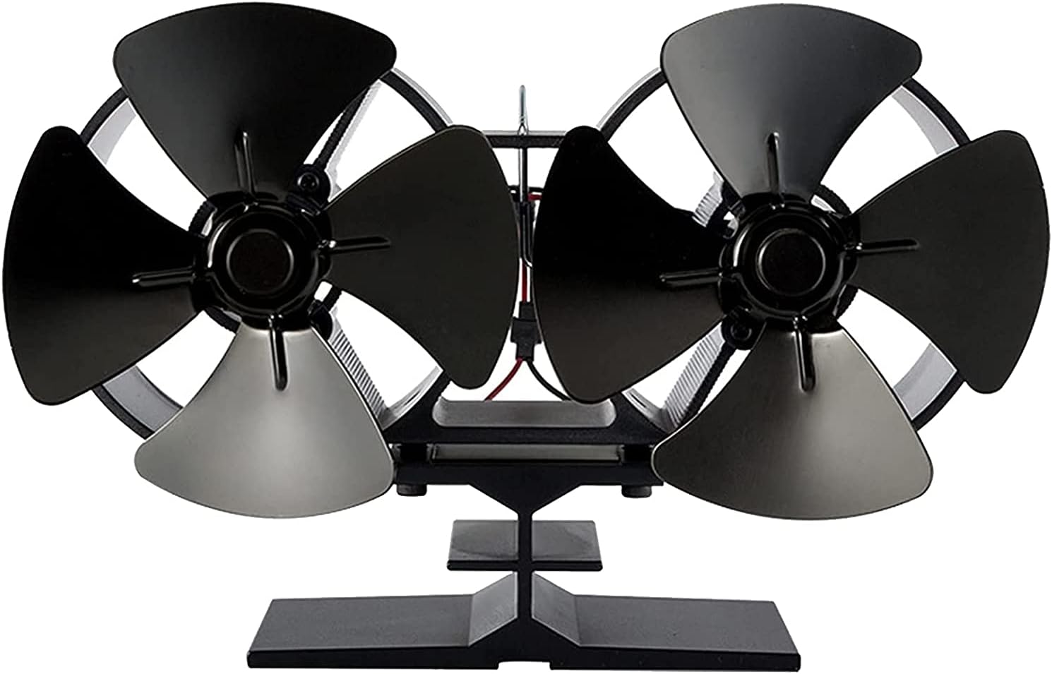 YUEWO Wood Burning Stove Fan 8 Blade Upgrade Heat Powered Fireplace Fan Black Eco Friendly and Efficient Fan for Home Wood Log Burner Stove