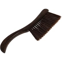 Guzheng Cleaning Brush with Curved Handle, Soft Wood Bristle Instrument Cleaner for Dust Removal, Dark Brown Wooden Guqin Dusting Tool for Stringed Instruments Maintenance