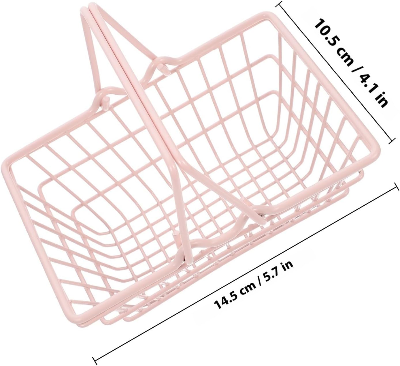 Pink Wrought Iron Storage Basket for Desk Organizing Office Use