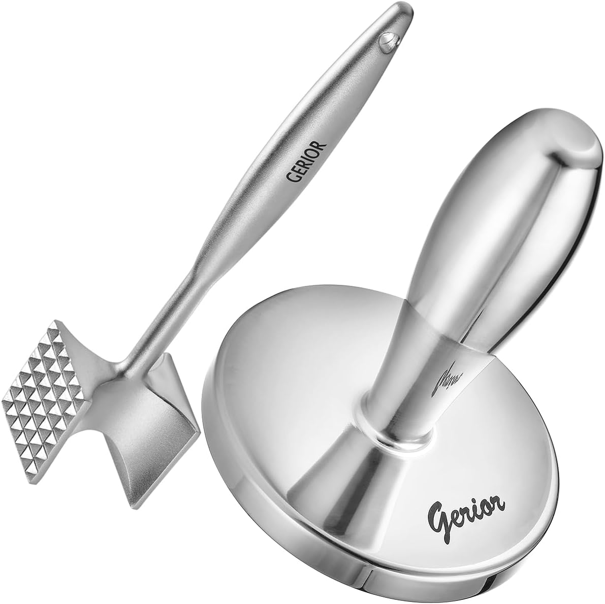 Meat Pounder & Tenderizer Hammer - Solid Stainless Steel Chicken Flattener Tool - Dishwasher Safe