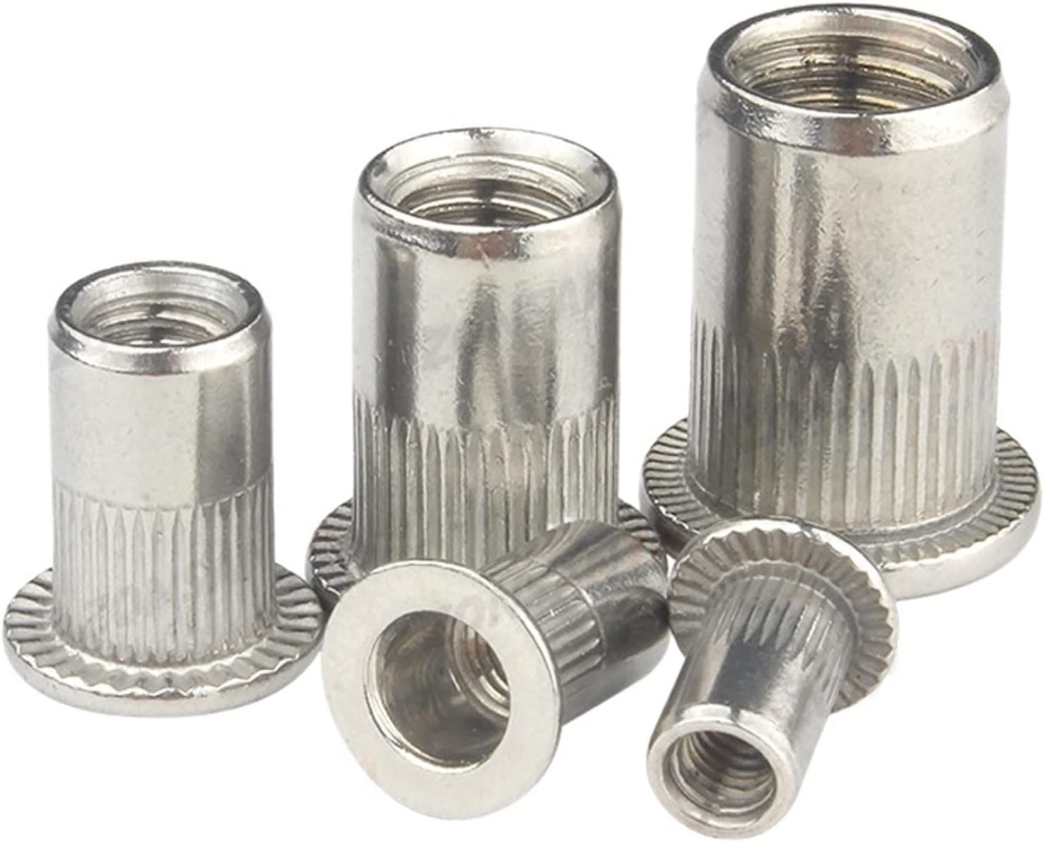LUCIY Nuts and Bolts Stainless Steel Rivnut Flat Head Threaded Rivet Insert Nutsert Cap Perforated Rivet Nuts (Size : M4 x 3picecs)