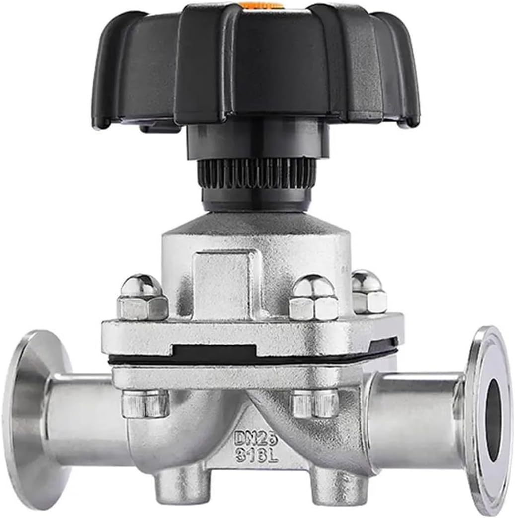 Fit 12.7mm-51mm Pipe OD X 1.5" 2" Tri Clamp Sanitary Diaphragm Valve SUS 316L Stainless Steel For Homebrew Beer Brewing(Split Diaphragm,32mm)