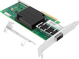 Euqvos 40G Ethernet Converged Server Adapter for Intel XL710-QDA1 Single QSFP+ Port XL710-AM1 Controller 40GbE PCIe LAN Card Compatible with Dell PowerEdge HPE ProLiant