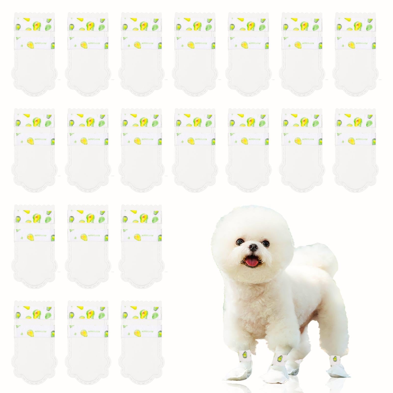 HotoPink Disposable Dog Boots for Injured Paws 20 PCS Waterproof Pet Shoes with Bandage