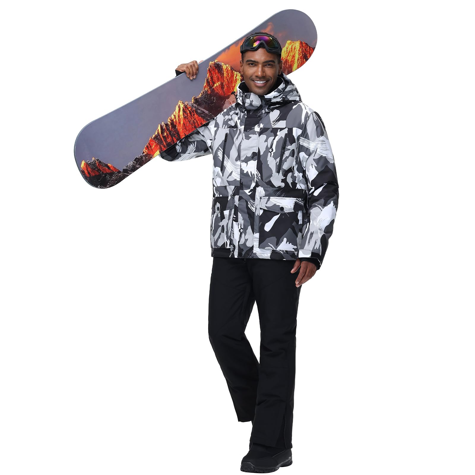 Ensemble veste et pantalon de ski pour homme - Combinaison de neige imperméable pour l'hiver - Veste de snowboard coupe-vent - Combinaison de ski changjia