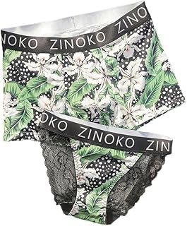 [ジュタオピン] ペア 下着 カップル お揃い パンティー 着心地良い 柔らかい ショーツ かわいい セクシー レース おしゃれ シンプル 男女 メンズ インナー ボクサーパンツ 夫婦 おそろい パンツ 誕生日 記念日