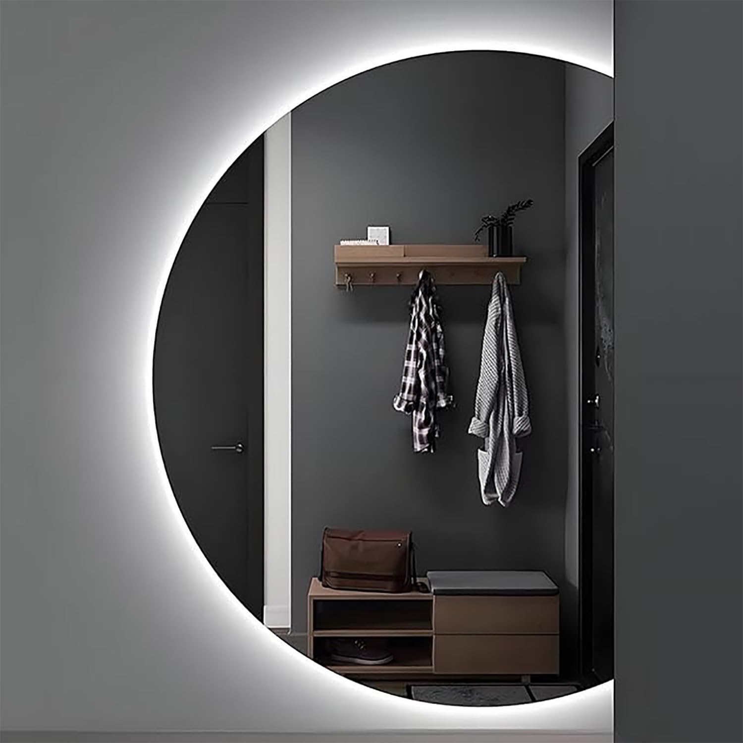 FGXHHS Frameless LED with Dimmable Lighting and Anti-Fog Feature for Wall Mounting