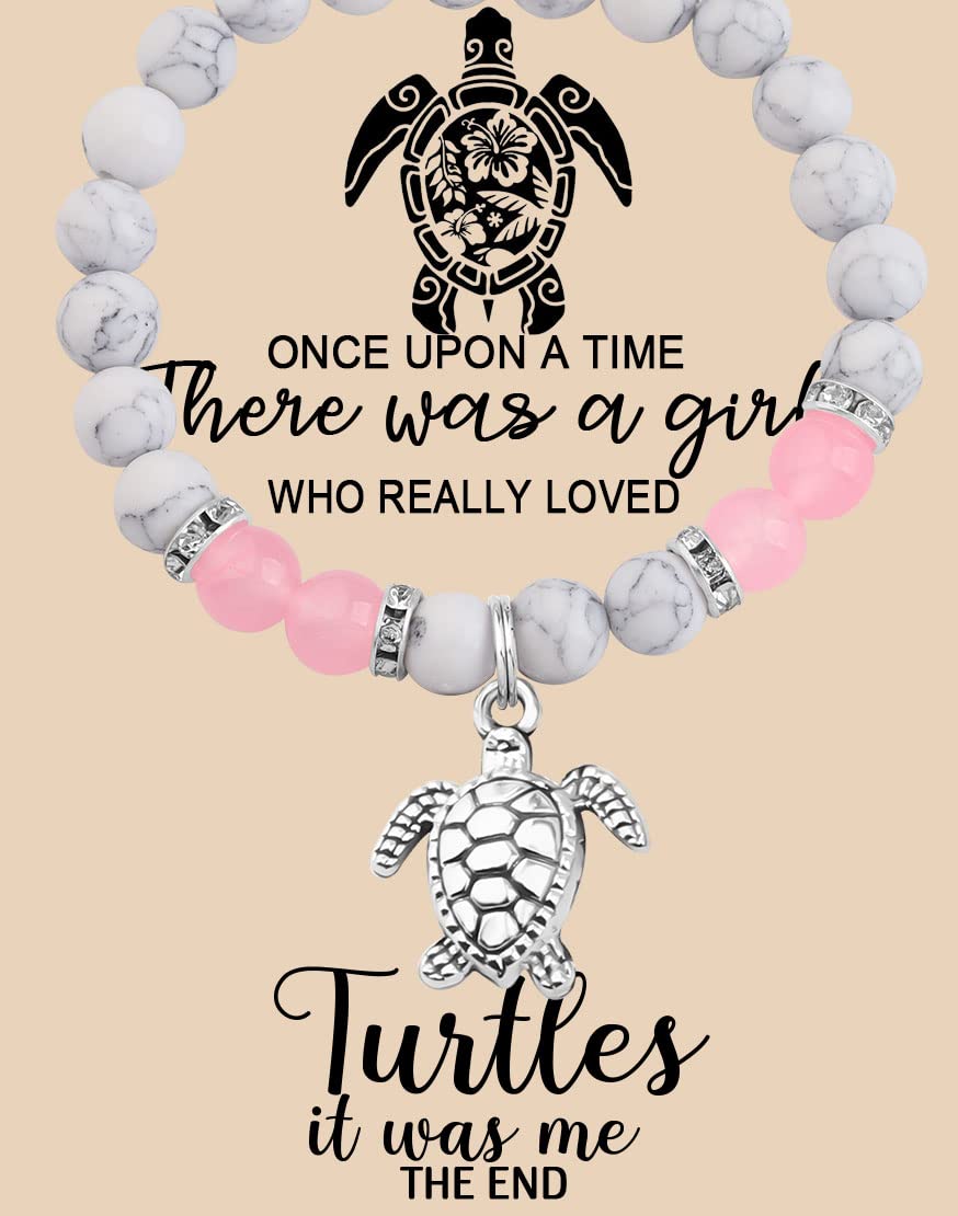 KUIYAI Turtle Gift Turtle Bracelet Once Upon A Time There Was A Girl Who Really Loved Turtles Gift for Girls Women