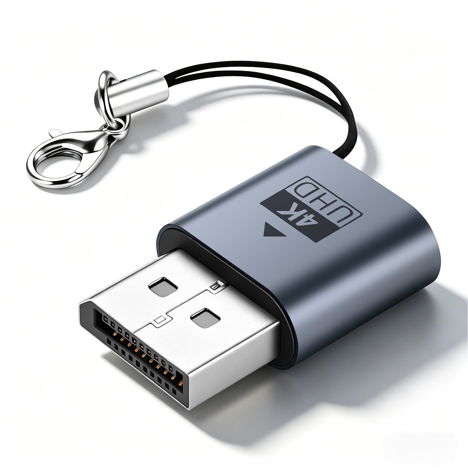 DP Dummy Plug 4K DisplayPort Adattatore display virtuale con portachiavi, emulatore EDID Headless Ghost per desktop remoto e server, emulatore di scheda grafica per PC, Mac, Linux (1 pezzo)