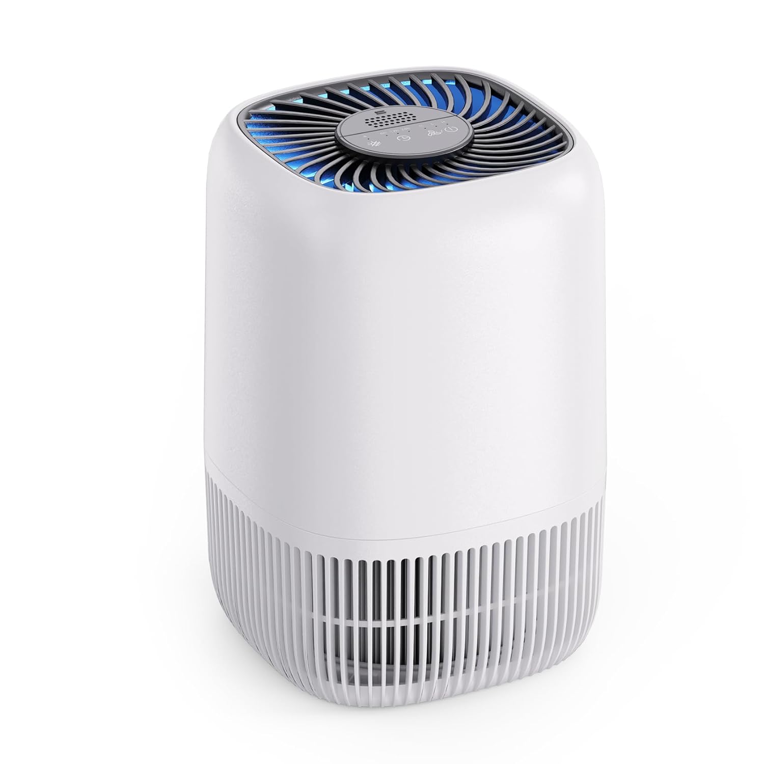 Air Purifiers for Home with H13 True HEPA Filter Up to 1076 Ft² for Pet Hair, Odors, Pollen, Smoke, Compact Air Cleaner with 3 Speeds, Timer, Aroma Quiet 360°Intake Filter, White