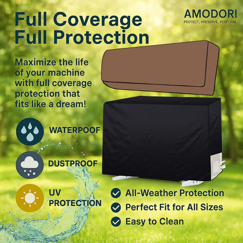 Image of Universal AC Outdoor Cover - Compatible with 1.5 & 2 Ton Split ACs, All-Season Protection (Solid Beige)