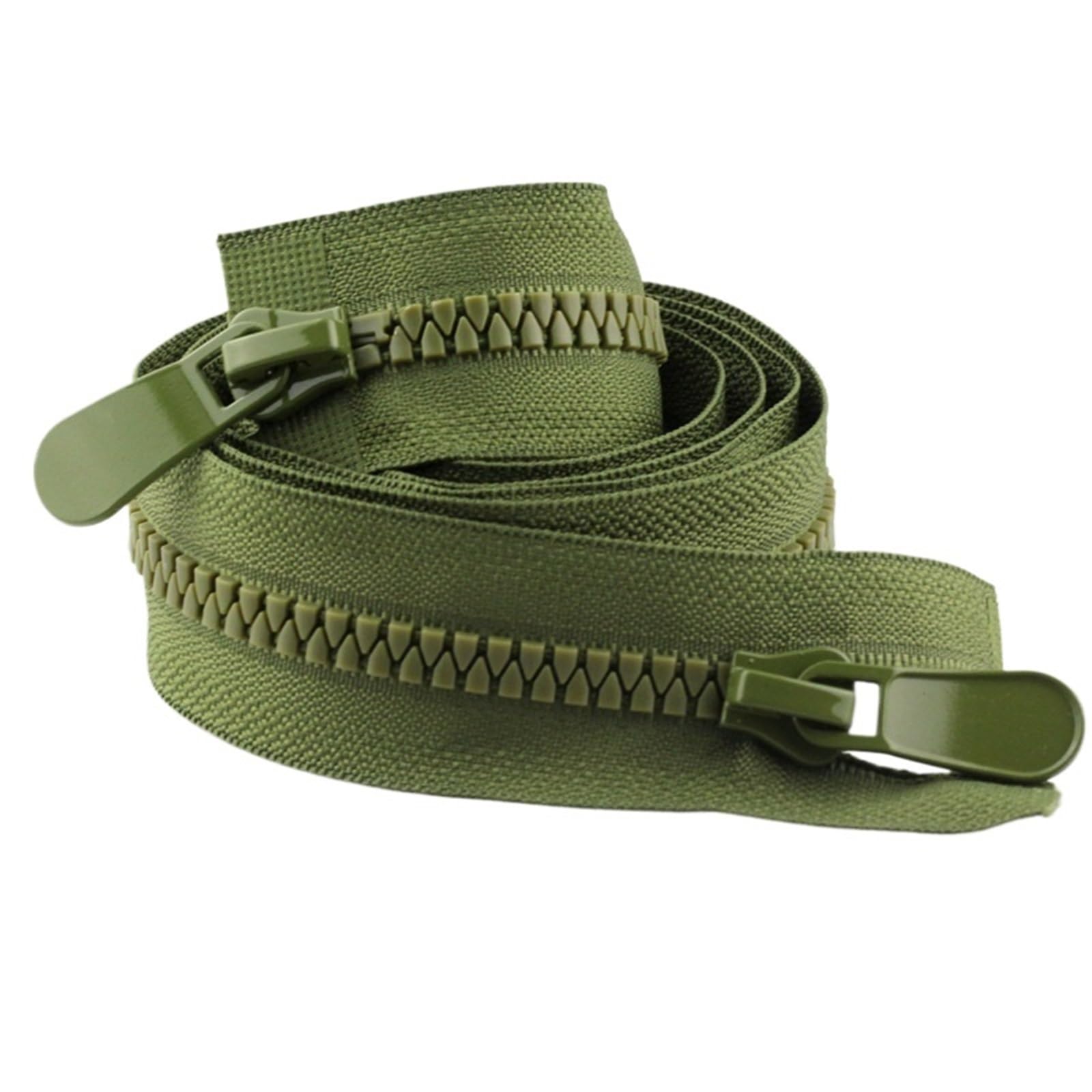 BTYQKZVPM Two Way Separating Zipper， Two Way Zip Double Sliders Open End 8 120cm Resin for Down Jacket Overcoat Garment Sewing(Color-3)