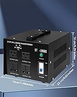 Vista 9 de Voltage Converter Transformer 1500w,Step Up/Down Power Converter AC 110v to 220v / 220v to 110v,Transformer Converter with Two Spare Fuses,2