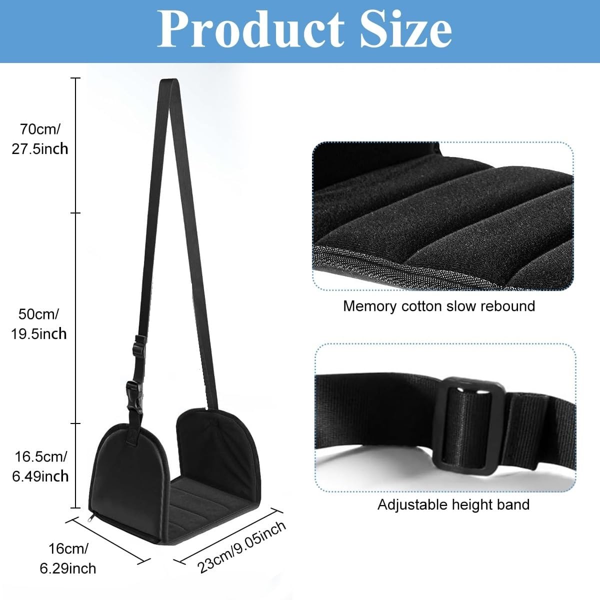 Gopinath Autolink Adjustable and Portable Foot Hammock with Storage Bag, Support Plates Airplane Travel Flight Foot Rest Essential for Relaxing 1