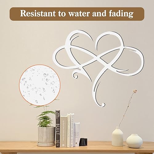 Miniatura 4 de Decoración de pared de metal con corazón infinito, decoración única de pared de corazón infinito, placa de amor, arte geométrico de acero, adornos