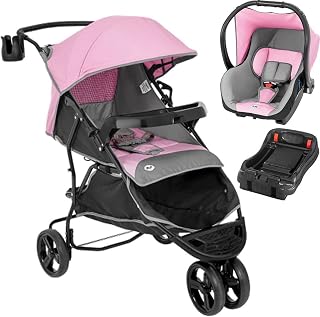 Carrinho de Bebe Tutti Baby Evo com Bebe Conforto Base Rosa
