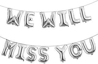 Farewell Party Decorations Supplies We Will Miss You Balloon Banner Kit Going Away Party Goodbye Retirement Office Work Party Office Work Graduation Decorations (WE Will Miss You Silver)