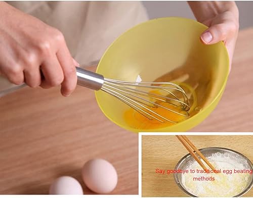 Miniatura 8 de Batidor de acero inoxidable, batidor de respaldo de huevo de globo de cocina y herramienta de mezcla, utensilios de cocina para agitar con mango